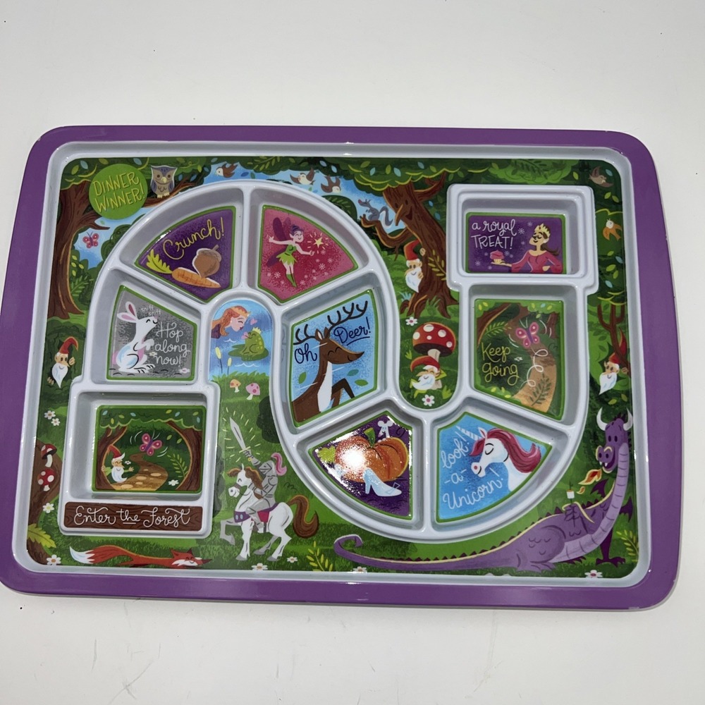 Fred and Friends Dinner Winner Kids Enchanted Forest Game Plate Fussy Eater Food